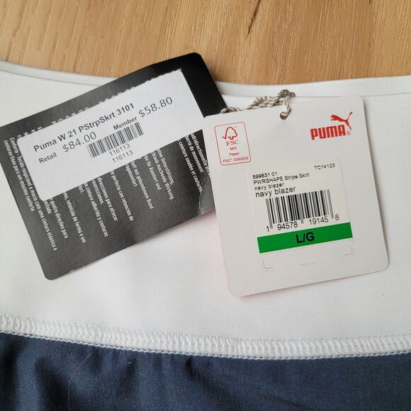 NWT Puma PWRSHAPE Colorblock Skort Size L White Navy Activewear Athletic Skirt - Picture 12 of 16